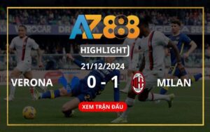 Highlight Hellas Verona Vs AC Milan Ngày 21/12/2024